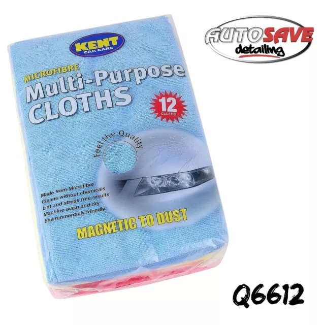 Kent Car Care Microfibre Cleaning Washable Soft Towels Q6612 (12pk)