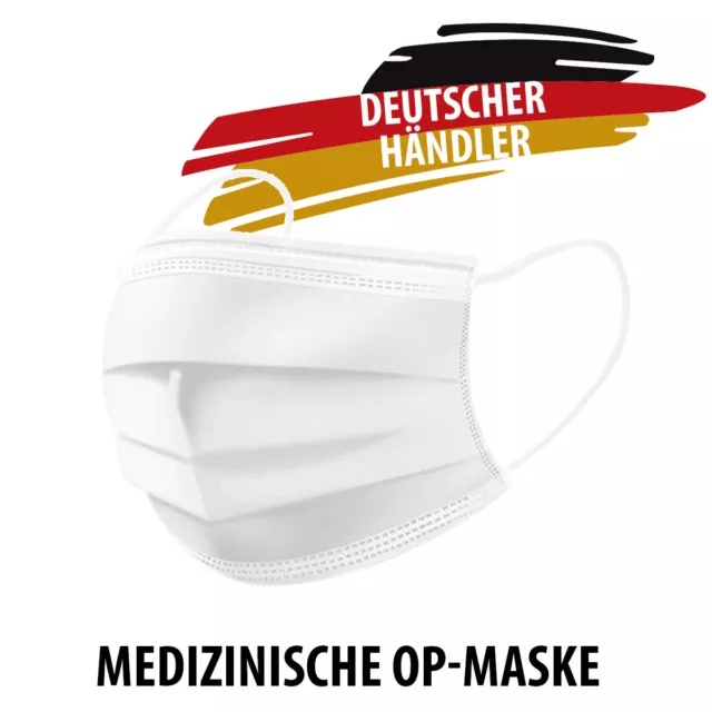HYGILOVE Medizinische Mundschutz OP CE Maske 3-lagig Atemmaske Mund Nasen WEIß