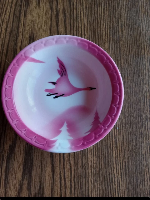 Vintage Milwaukee Road The Traveler  Syracuse China 4 5/8" Sauce Bowl Goose EUC