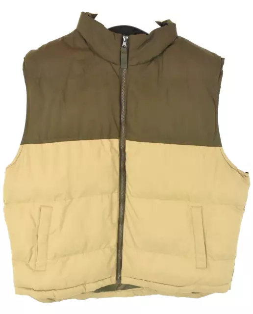 St John's Bay Gilet Homme XL Fermeture Éclair Rembourré Haut Col Kaki