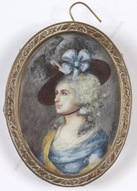 "English Lady from the late 18th century" miniature, ca 1900