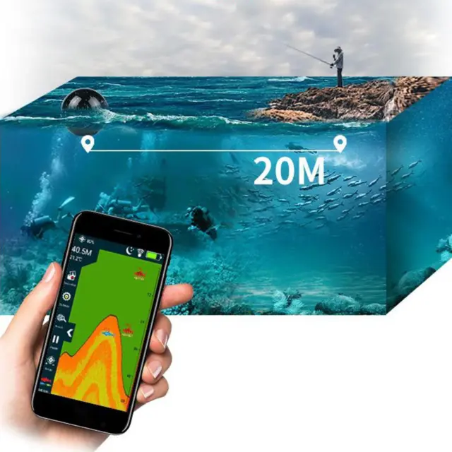 Smart Portable Wireless Bluetooth Sonar Sea Fishfinder Fish Finder Sounder 2