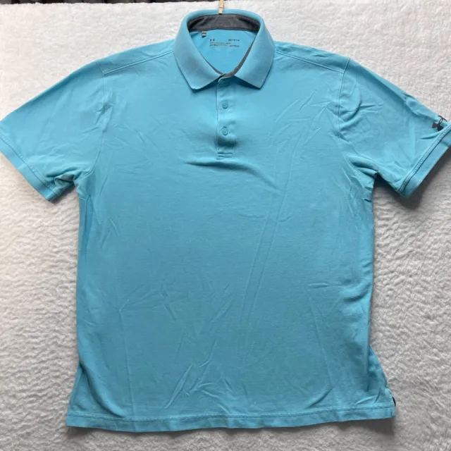 UNDER ARMOUR GOLF Polo Shirt Mens M Medium (Measured 22 1/4