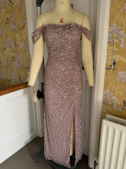SISTAGLAM AT LIPSY Next Gold Sequin Bardot Mini Party Dress BNWT Size 8  31.90 - PicClick UK