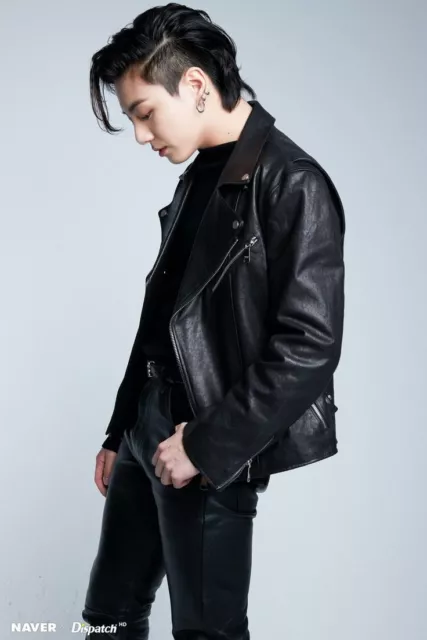 Black Genuine Leather Jungkook Celebrity Fashion Kpop Urban Style Biker Jacket