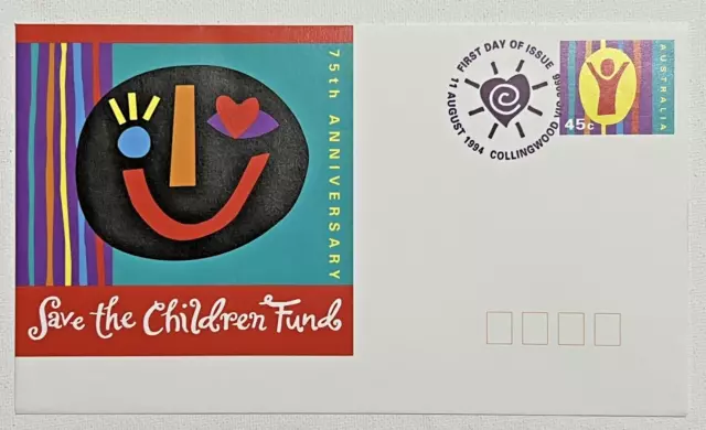 Australia Pre-Stamped Envelope PSE FDC - 1994 75th Ann. Save the Children Fund