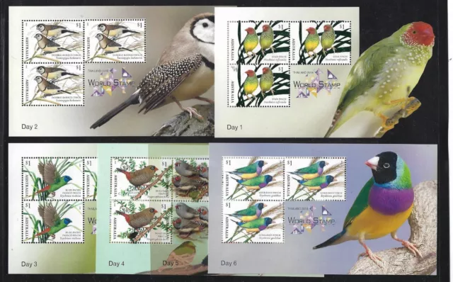Australia 2018 Thailand Show 6 Daily Miniature Sheets Unmounted Mint, Mnh