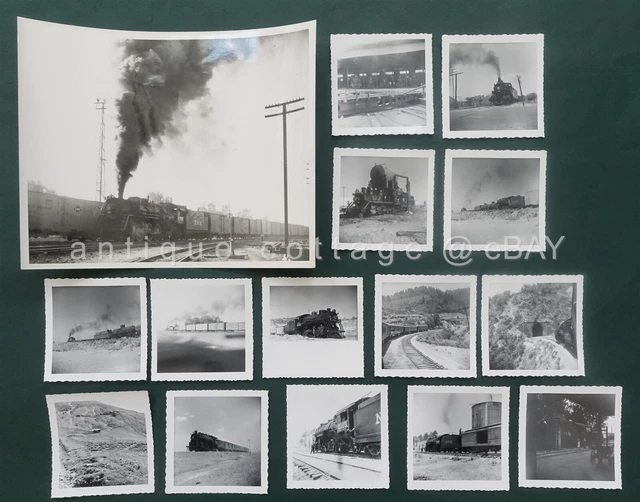 SET 1960er Jahre Vintage ORIGINAL 14 Stck. N de M Mexiko EISENBAHN 3,5" FOTOS & 8x10