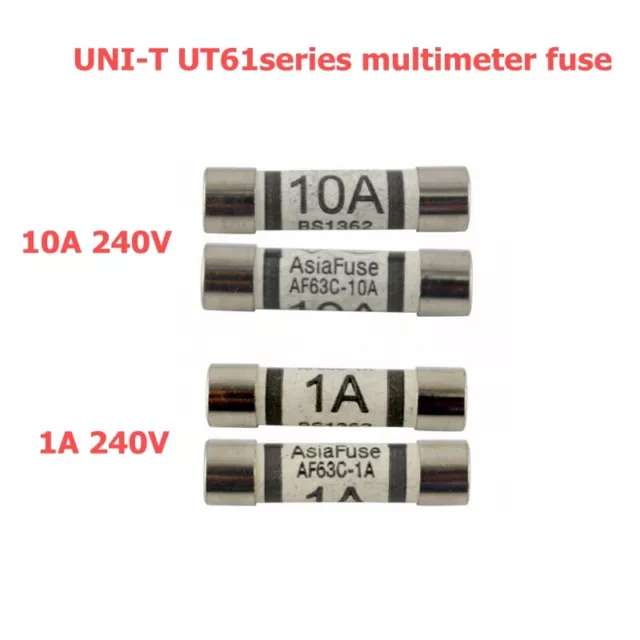 Fusible multimètre UNI-T 4 pièces 10A 250 V et 1A 250 V pour compteurs UT61E/D/C