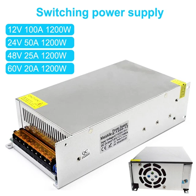 110V to DC 12V 24V 48V 60V 25A 50A 100A 1200W Switch Power Supply Adapter