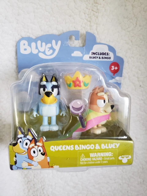 BLUEY QUEENS BINGO & Bluey 2.5 inch Figures Set New Moose Toys New NIB ...