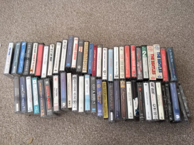 Job lot of 71 cassettes, various artists, Kylie, Robbie, Simple Minds, Beatles