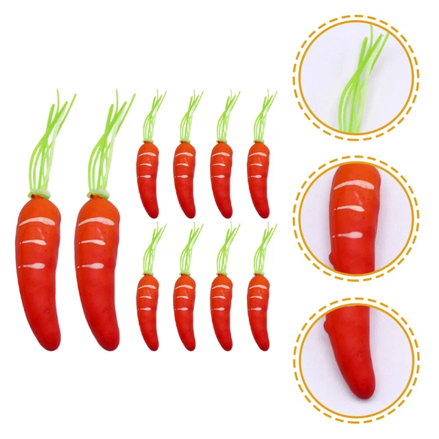 10 Pcs Realistic Carrots Model Mini Carrots Miniforce Toys Vegetable
