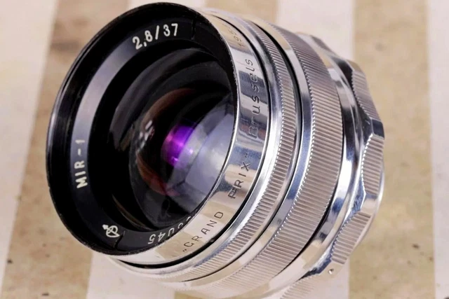 RARE KMZ SILVER MIR-1 GRAND PRIX Brussels 37mm f/2.8 Wide Angle USSR