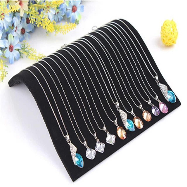 Black Velvet Necklace Chain Pendant Display Jewelry Organizer Stand Holde.sh6