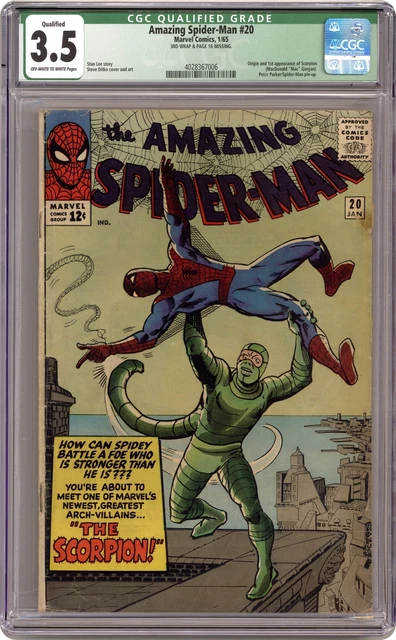 Amazing Spider-Man #20 CGC 3.5 QUALIFIED 1965 4028367006 1st app. Scorpion