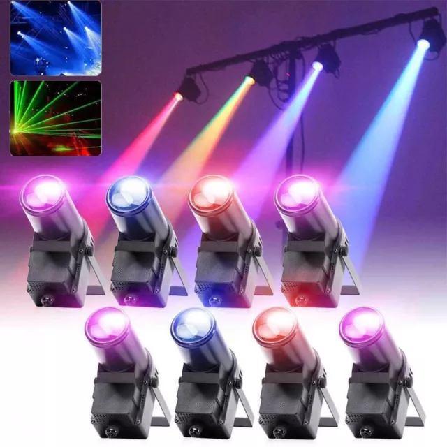 8pcs RGBW Pin Spot Light LED Beam Stage Light DMX Show Party Disco DJ Lighting
