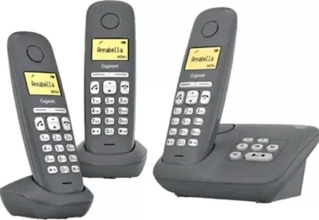 GIGASET A280A DECT Telefono cordless trio con segreteria telefonica (senza  alimentazione) EUR 46,87 - PicClick IT