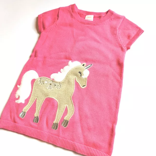 Gymboree 4T Unicorn University Pink Party Sweater Dress 2017