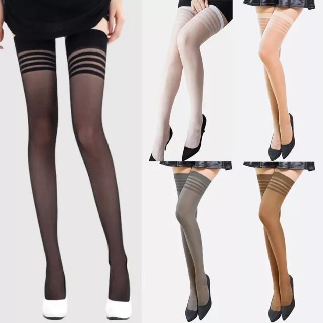 Women Sexy Stockings Lace Top Stay Up Thigh High Pantyhose Lady Long Socks Sheer