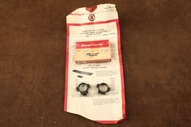 Vintage Redfield JR SR 3/4" Low Height Gloss Blue Scope Rings # 550001 Vintage Redfield JR SR 3/4" Low Height Gloss Blue Scope Rings # 550001