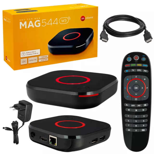 BOX MAG 544w3 TV Receiver HEVC H.265 USB HDMI LAN WLAN integriert UHD Linux 4K