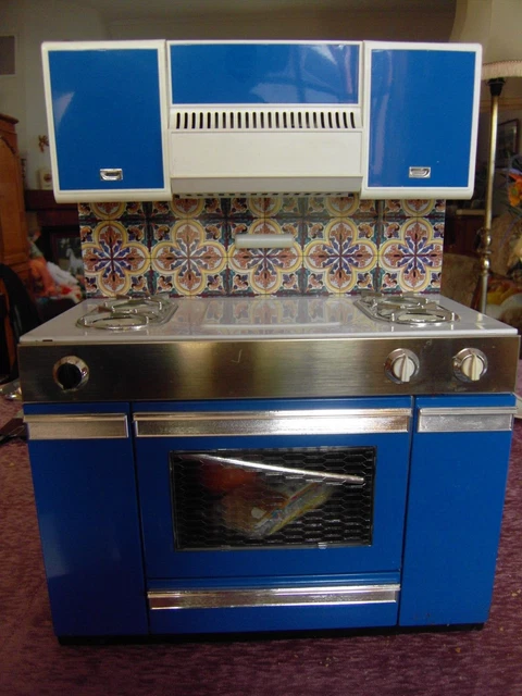 Jouet ancien cuisinière fourneau en tôle peinte - époque unis