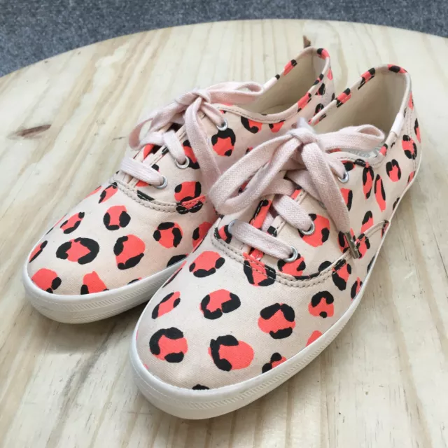 Keds Shoes Womens 6.5 Champion Sneaker Leopard Print Pink Canvas Comfort WF63030 3