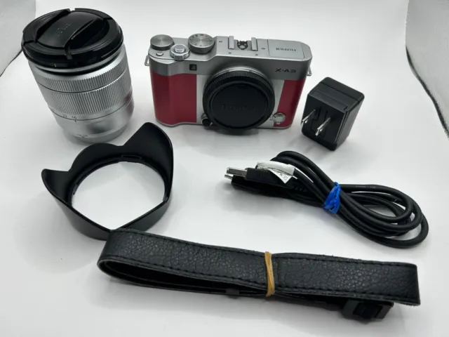 Fujifilm X-A3 XC 16-55mm OIS II Lens Pink Digital SLR Camera Box Excellent