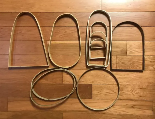 Basket Weaving Supplies Lot of 10 Handles Hoops Natural Oak Baskets 3/4" & 5/8"