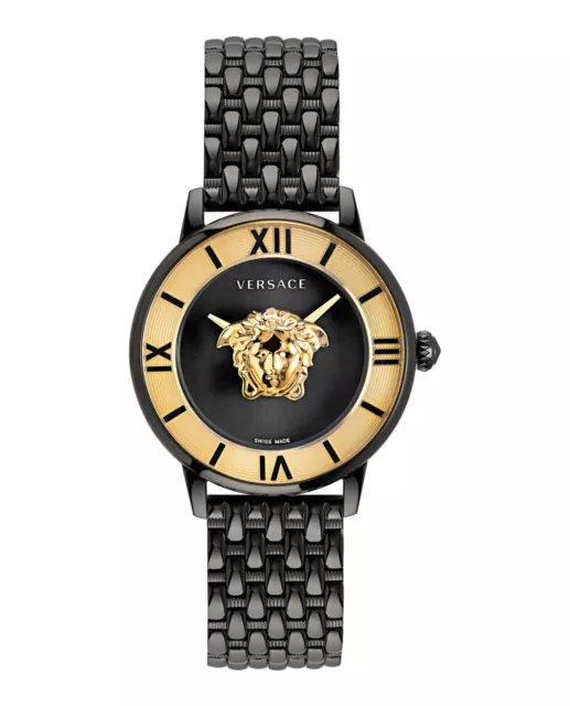 Versace Womens La Medusa IP Black 38mm Bracelet Fashion Watch