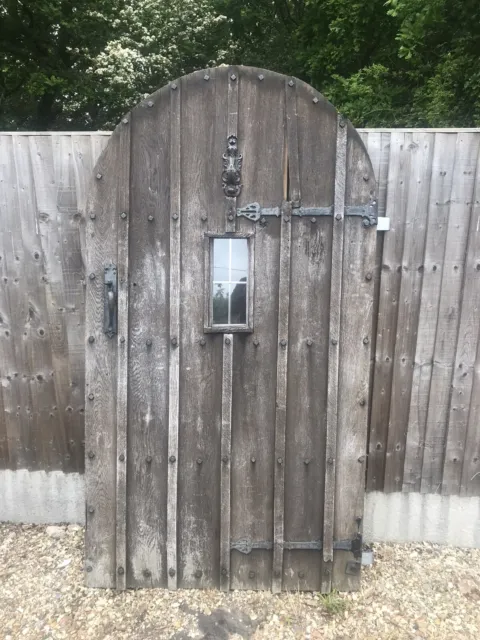Antique church door with hinges