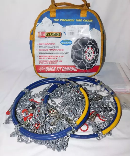 Les Schwab Quick Fit Diamond Pattern Tire Show Chains, Stock # 1550-s, Used