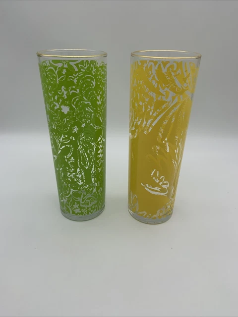 Set Of 2 Lilly Pulitzer For Target Cocktail Tumbler Hi Ball Tom Collins Glasses