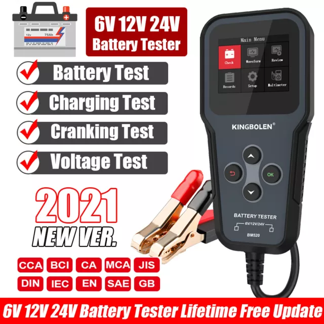 6V 12V 24V Car Battery Load Tester Tool Automotive Charging Analyzer 100-2000CCA