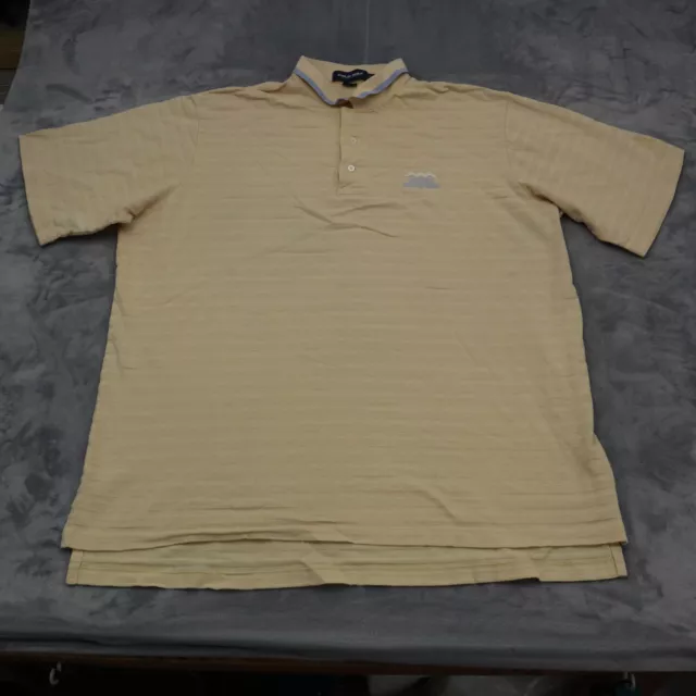 Polo Golf Ralph Lauren Shirt Mens 2XL Yellow Short Sleeve Collar Button Cotton