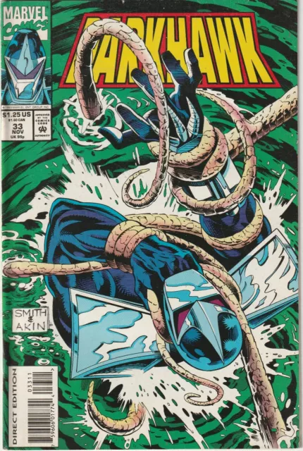 MARVEL COMICS: : DARKHAWK Vol. 1 No. 33 Nov. . 1993.  STAN LEE PRESENTS