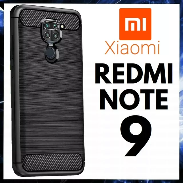 Cover Carbon Per Xiaomi Redmi Note 9 Custodia Nera Opaca In Tpu Morbida Antiurto