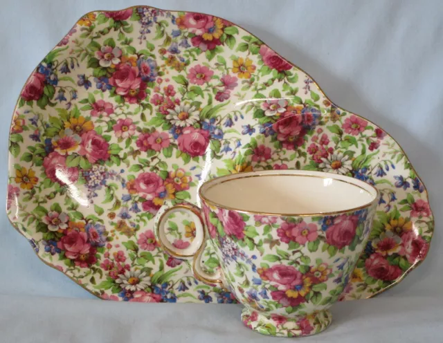 Royal Winton Grimwades Summertime Chintz Snack Plate & Cup