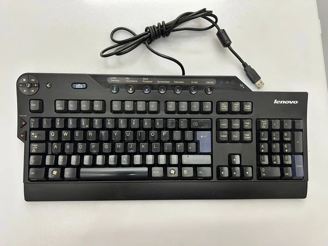 Lenovo SK-8827 USB Wired Keyboard - Black UK Layout QWERTY Plug