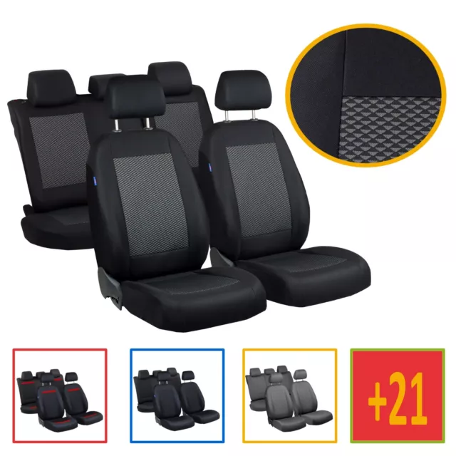 Housses de siège deux colorés pour Peugeot 206 - noir gris foncè