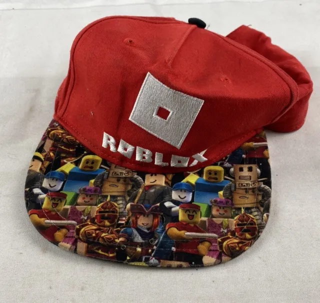 Roblox Ball Cap Hat Flat Bill Red YOUTH OSFM Adjustable Snapback