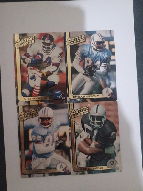 Ottis Anderson Aaron Wallace Drew Hill Haywood Jeffires Cards Lot Of Four. Foil
