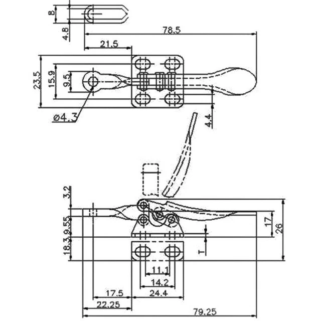GH-201A Clamp Quick-Release Toggle Clamps Vertical Toggle Clamp Hand Clip Tool