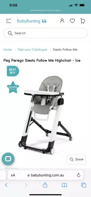 PEG PEREGO SIESTA High Chair Black 150.00 PicClick AU