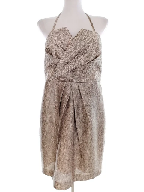 Coast T. 14 (42) Beige Robe de bal de soirée Sans manches Poches Licol