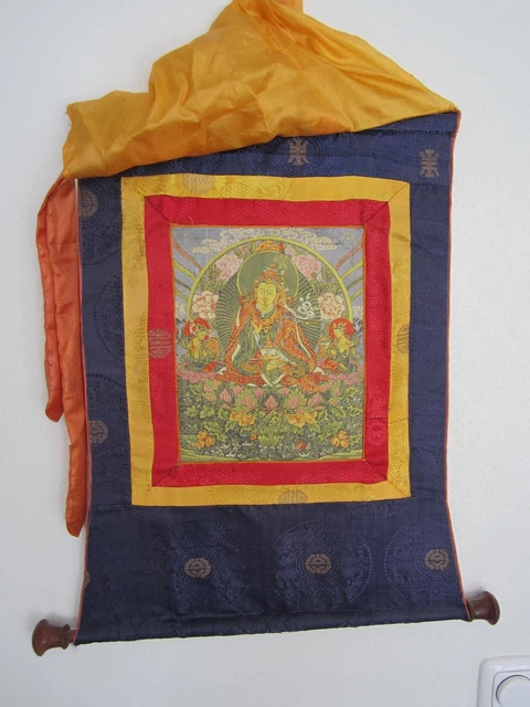 *235-20* Wandbild Thangka aus Seide Asien um 1950