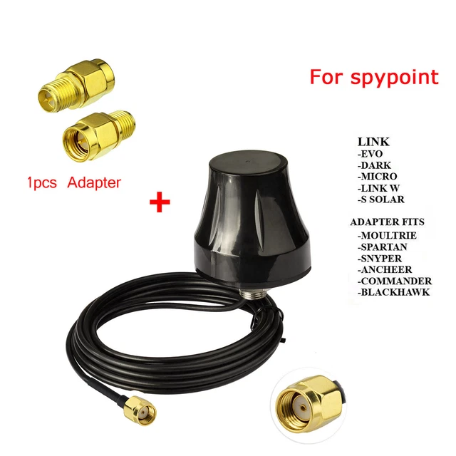 Spypoint Link-Micro LTE AT&T USA Cellular Trail Camera 4G Long-Range Antenna 3m