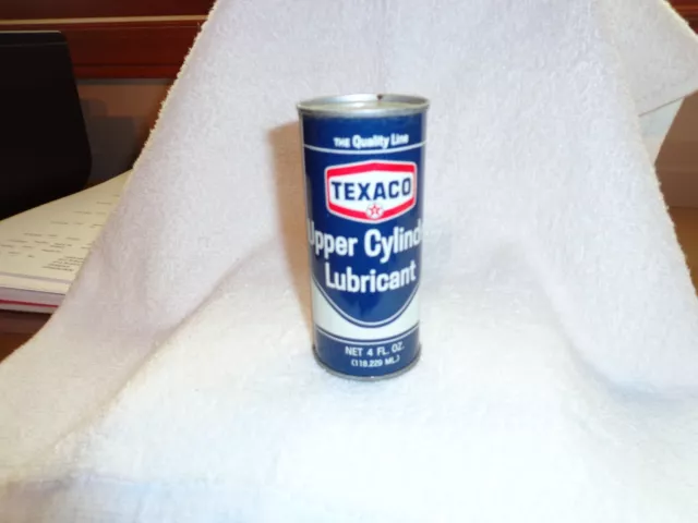 Vintage 4 oz Tin Can TEXACO Upper Cylinder Lubricant Motor Oil Can