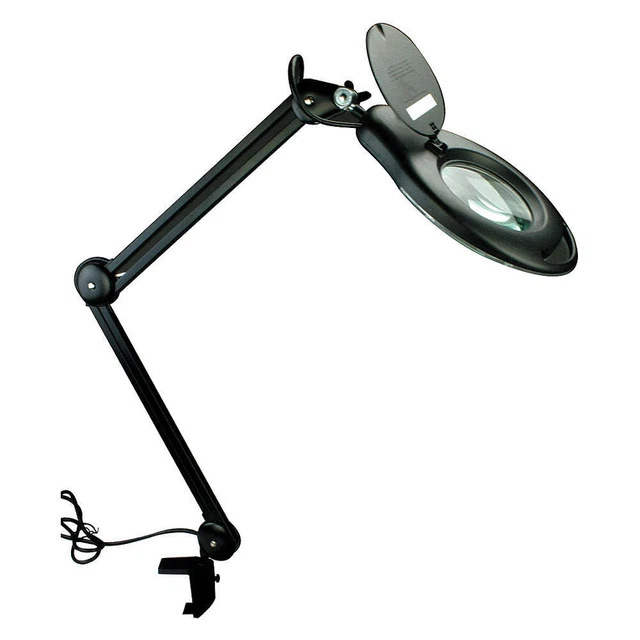 LUMAPRO 32PE51 Magnifier Light,5In,LED,6 ft.,Black,1.75